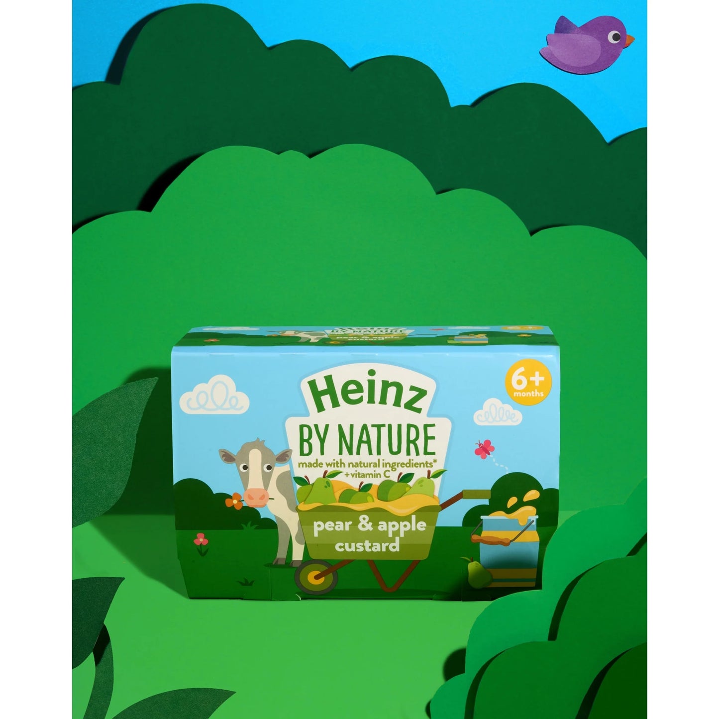 Pear & Apple Custard Baby Food 4 X 100g by HEINZ