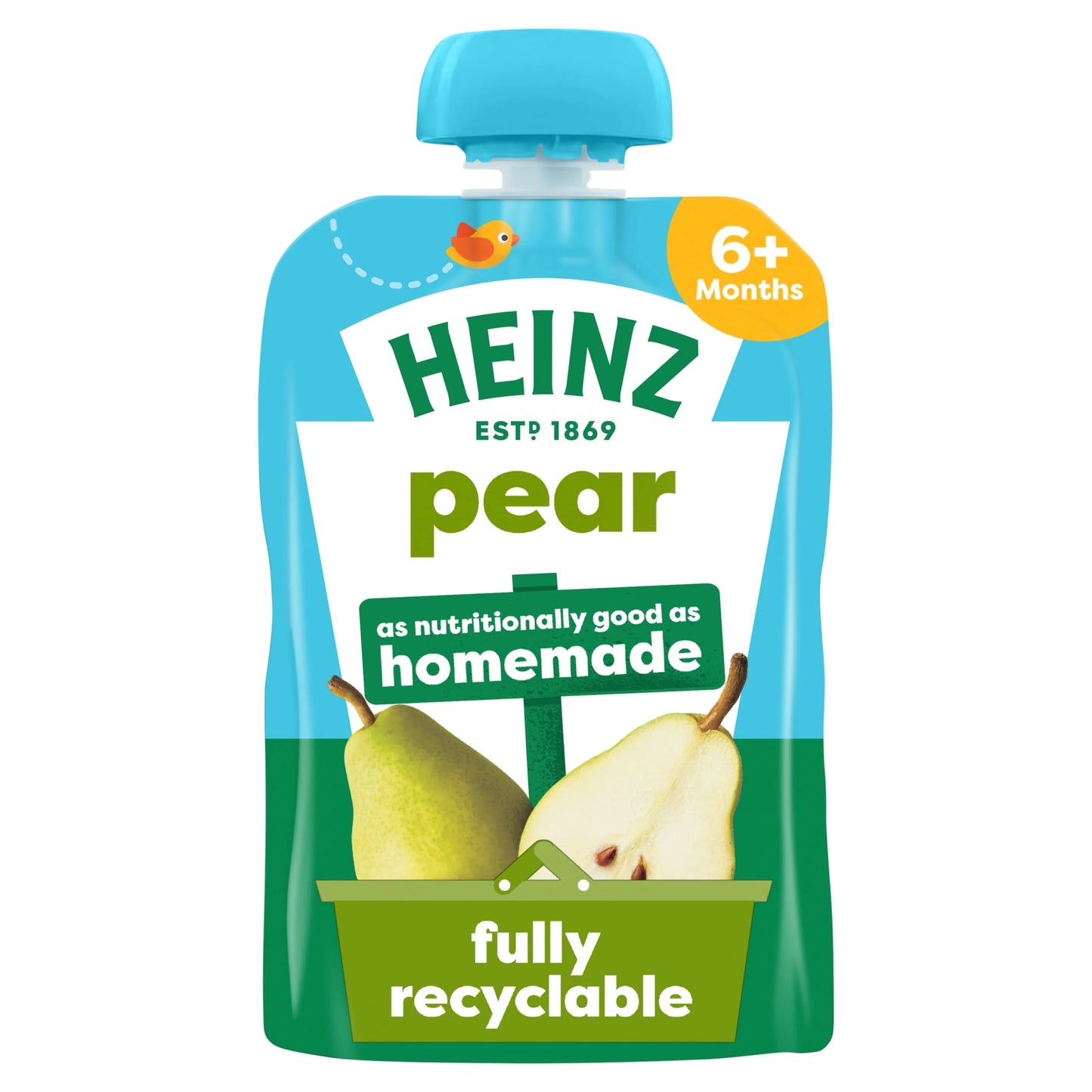 Pear Baby Food Fruit Puree Pouch 100g by HEINZ