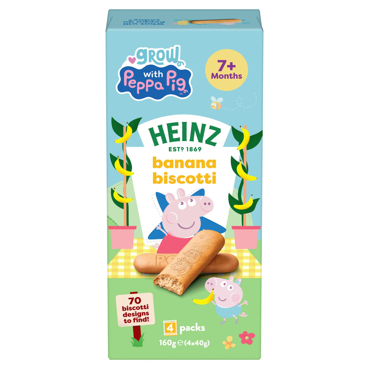Peppa Pig Banana Biscotti 4 X 40g by HEINZ at The British Vault