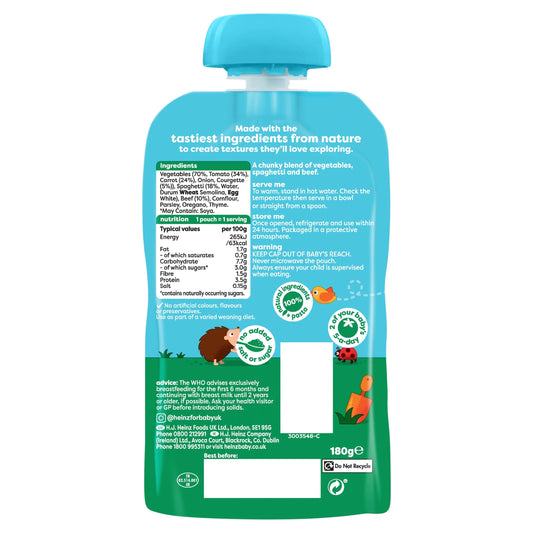 Spaghetti Bolognese Baby Food Pouch 180g by HEINZ