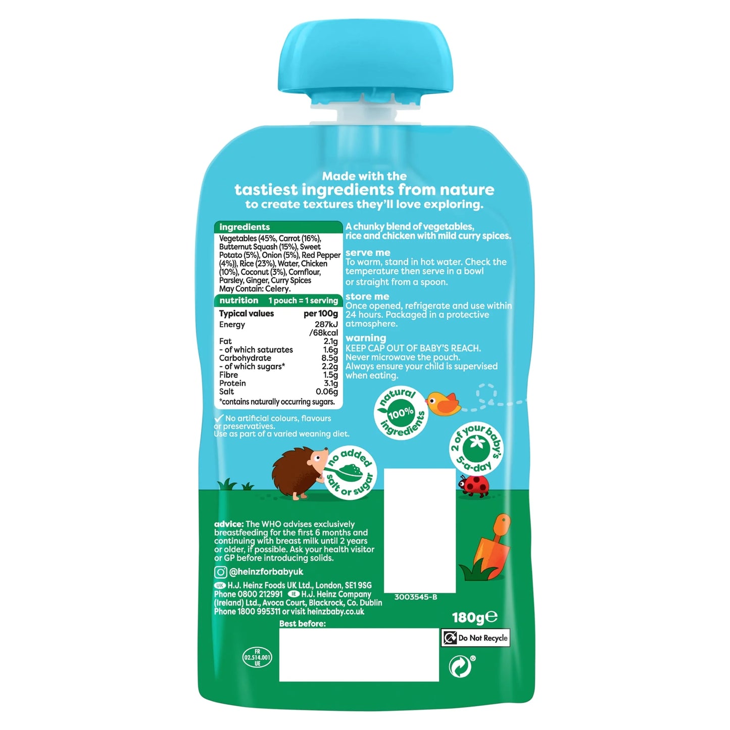 Thai Chicken Curry Baby Food Pouch 180g by HEINZ