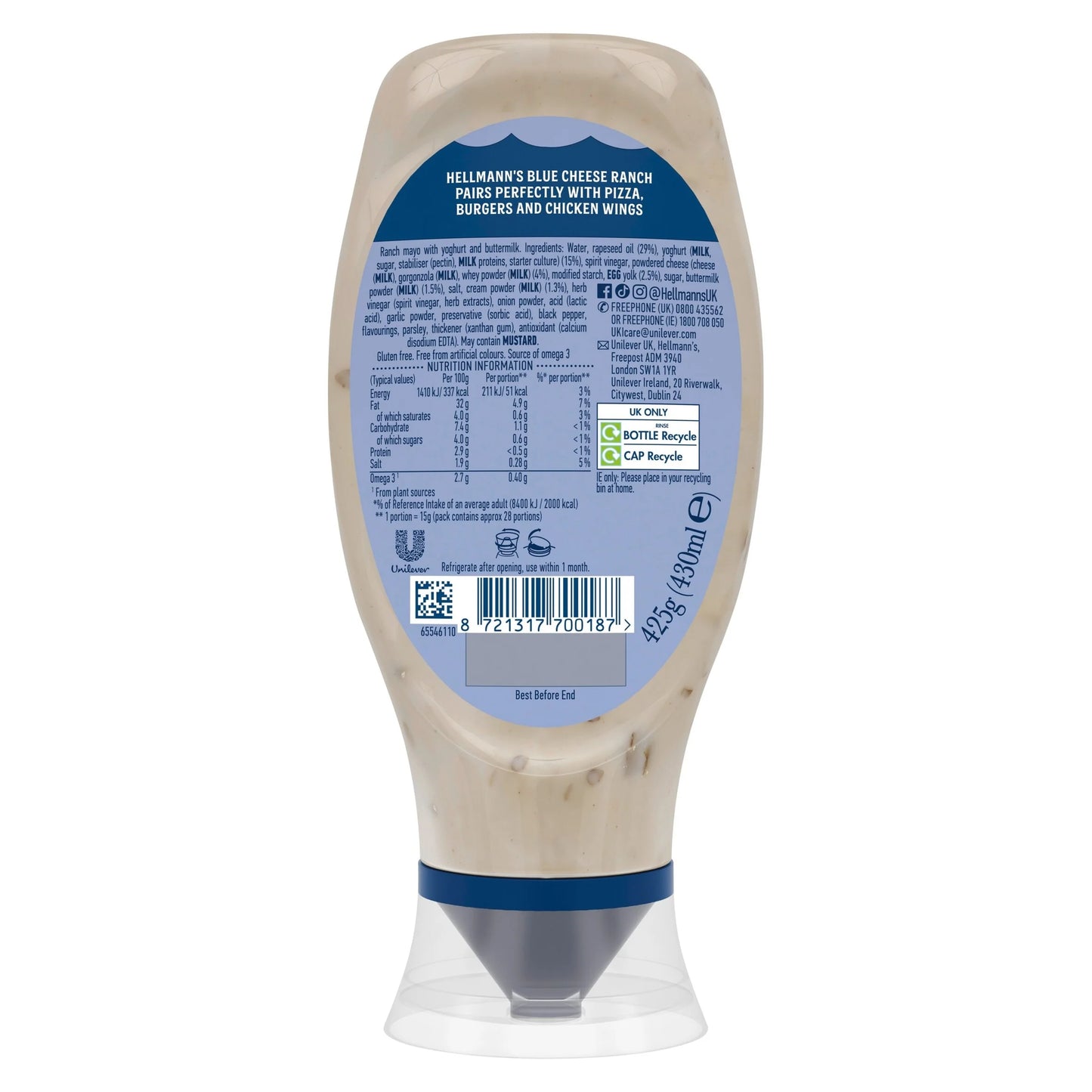 Blue Cheese Ranch Mayo 430ml by HELLMANN'S