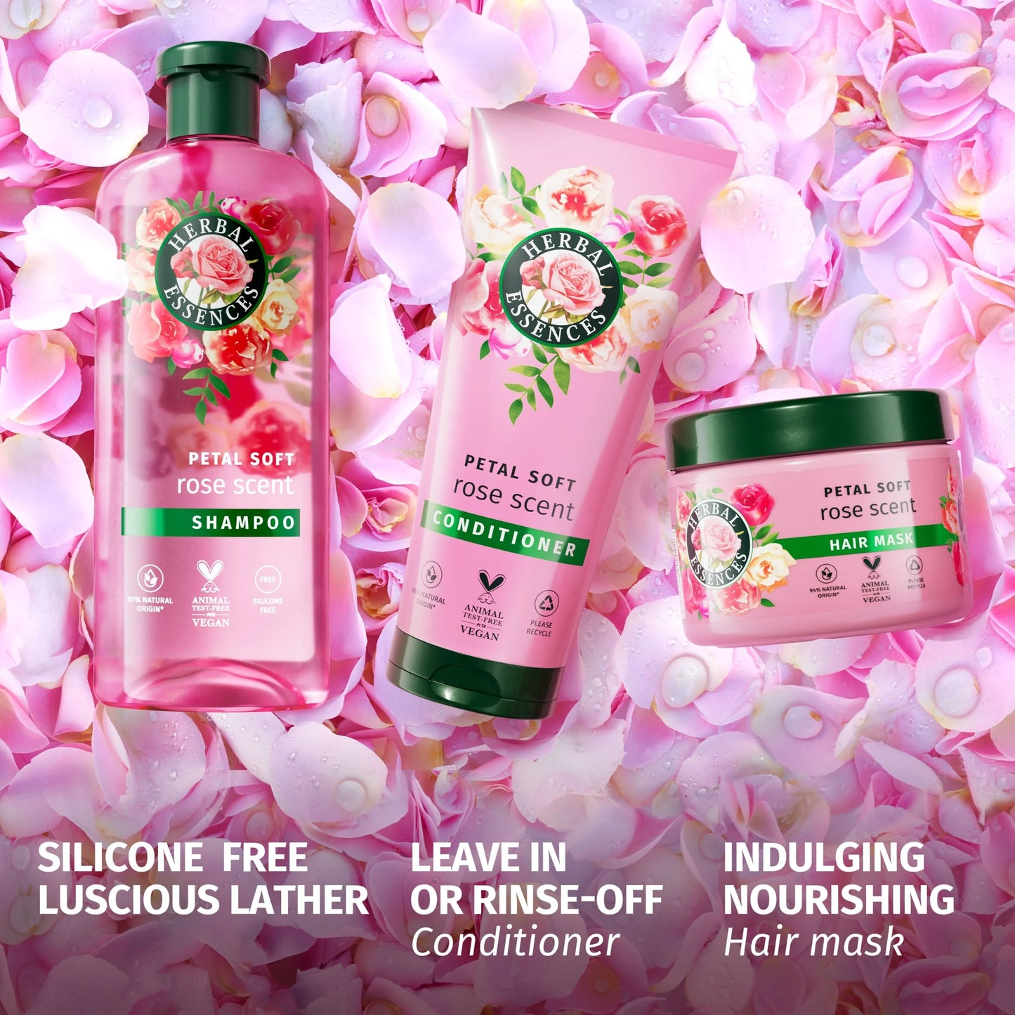 Petal Soft Rose Hair Mask 300ml by HERBAL ESSENCES