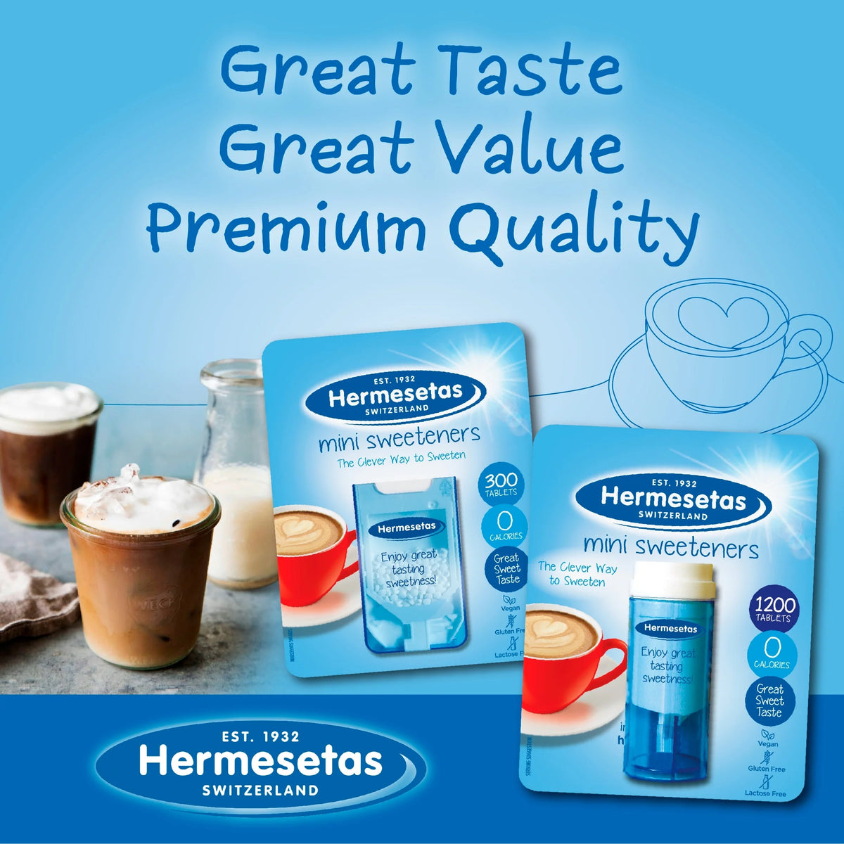 Mini Sweeteners 800 Pack by HERMESETAS