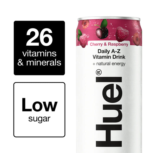 Daily A-z Cherry & Raspberry Sparkling by Huel at The British Vault