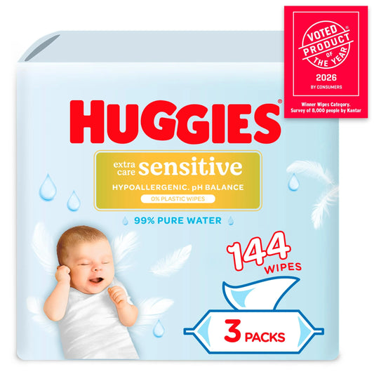 Extra Care Sensitive Baby Wipes 3 X 48 by HUGGIES