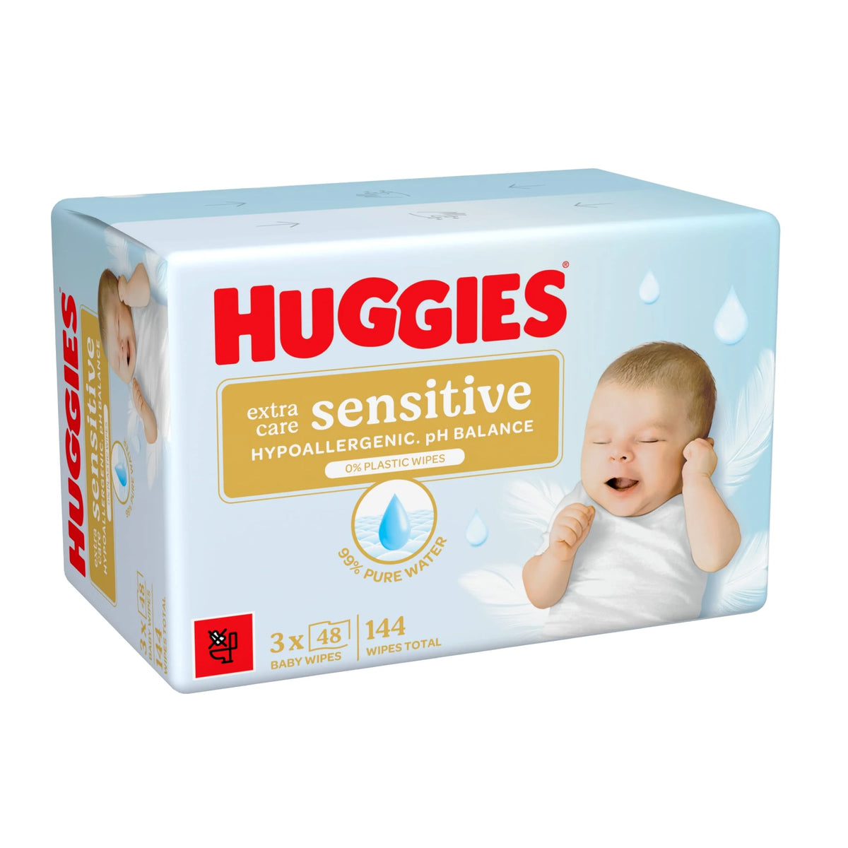 Extra Care Sensitive Baby Wipes 3 X 48 by HUGGIES