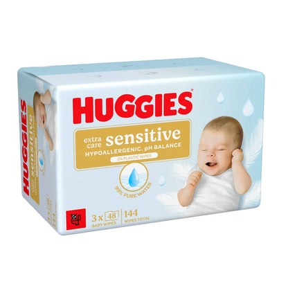 Extra Care Sensitive Baby Wipes 3 X 48 by HUGGIES