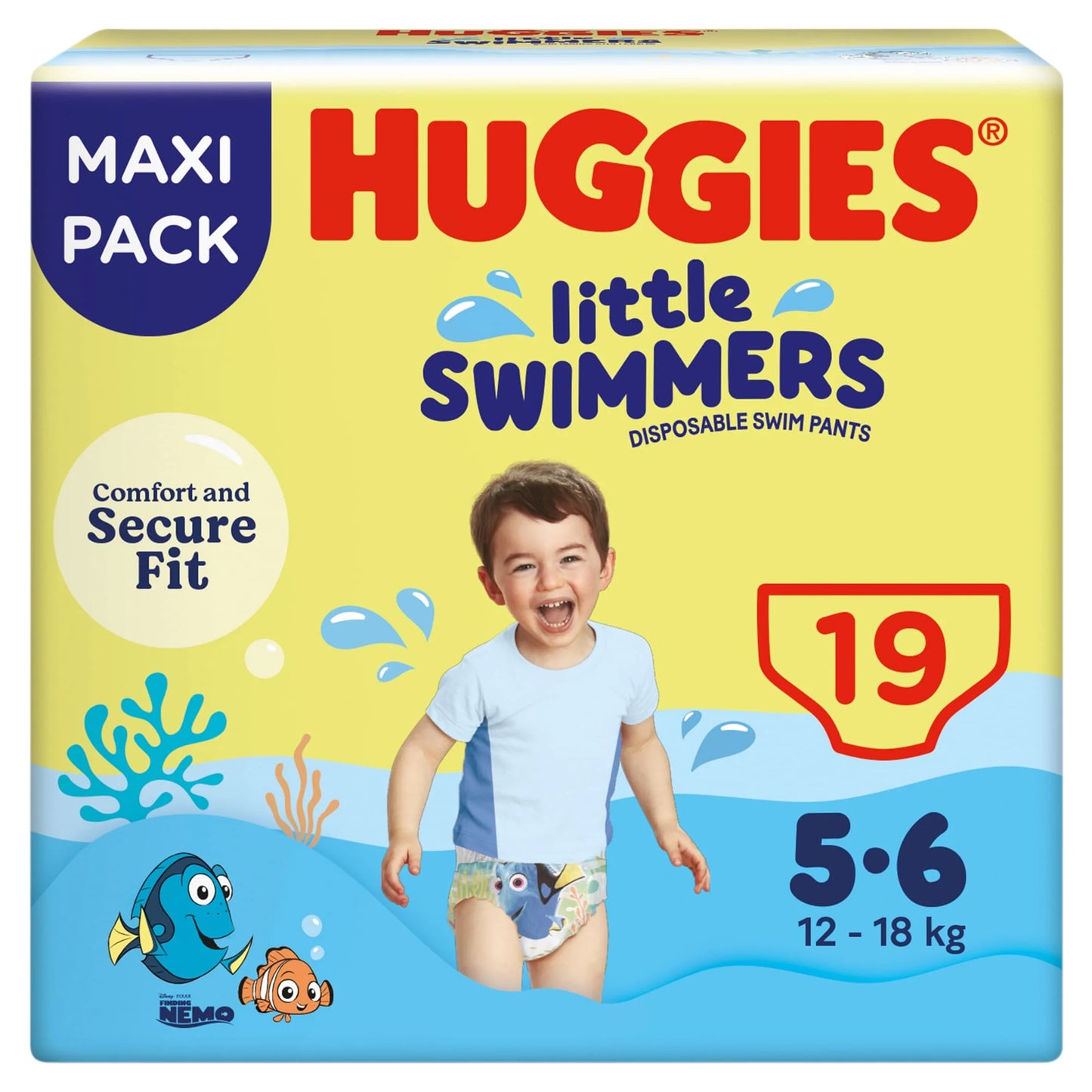 Little Swimmers Size 5-6 Disposable Nappies X19 by HUGGIES