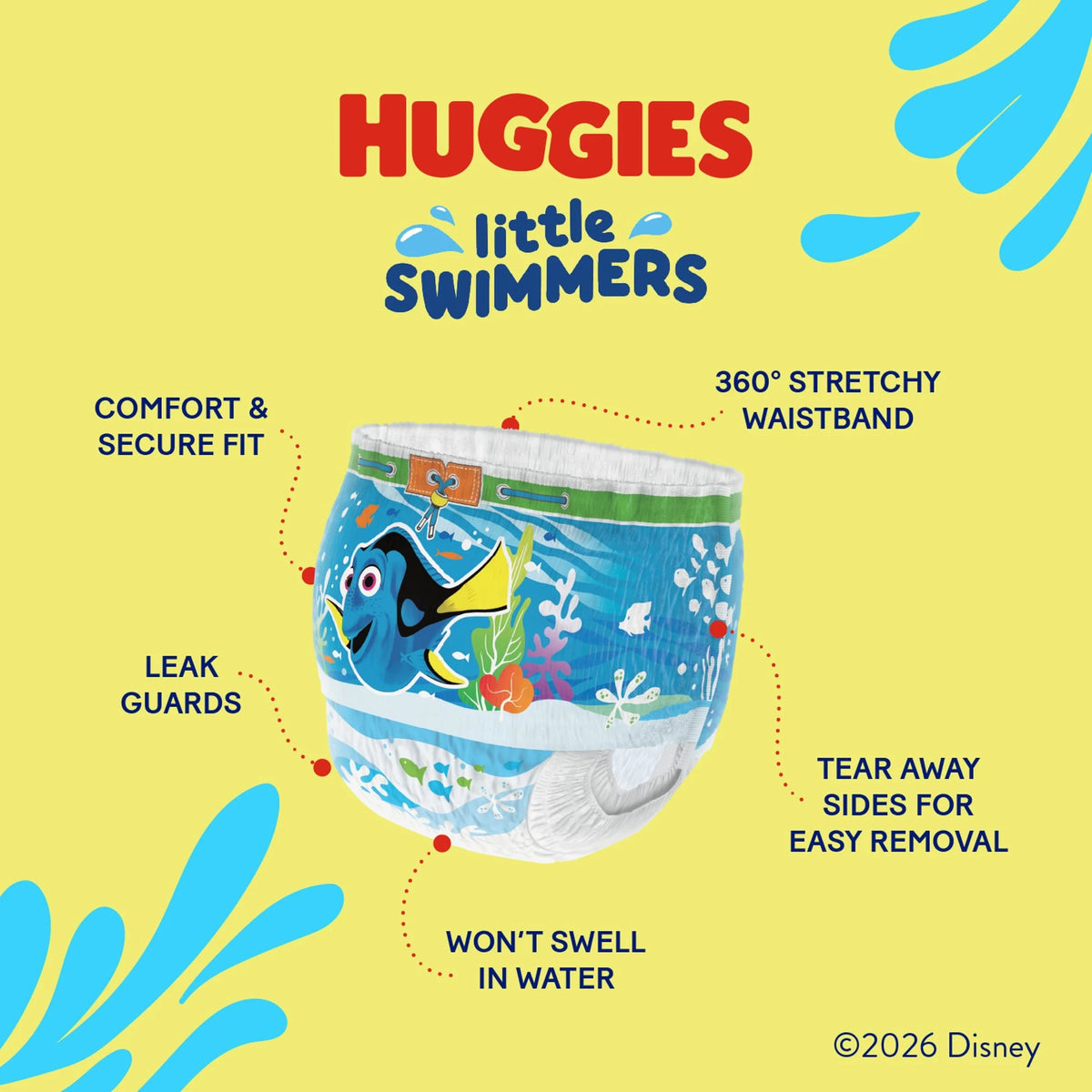 Little Swimmers Size 5-6 Disposable Nappies X19 by HUGGIES