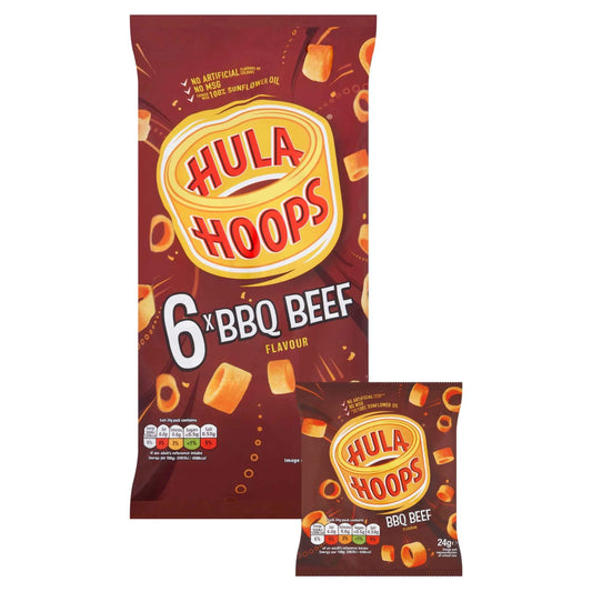 Bbq Beef Multipack Crisps 6x24g by HULA HOOPS