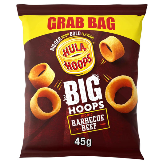 Big Hoops Crisps - Barbecue Beef 45g by HULA HOOPS