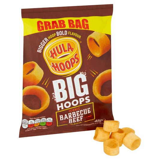 Big Hoops Crisps - Barbecue Beef 45g by HULA HOOPS