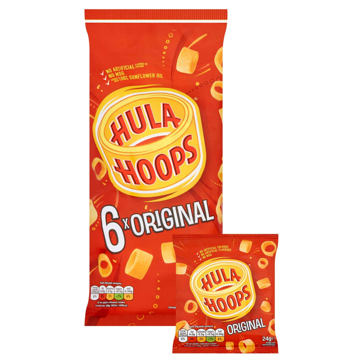 Hula Hoops Original Multipack Crisps 6x24g by KP