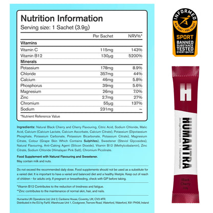 Black Cherry Zero Sugar Electrolyte by HUMANTRA
