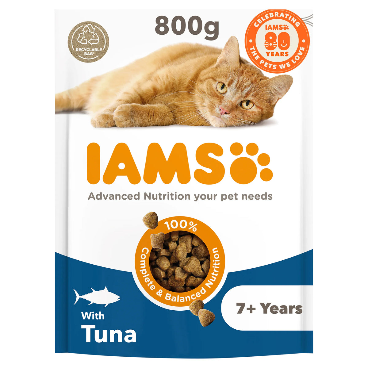 7+ Years Cat Food With Tuna 800g by IAMS at The British Vault