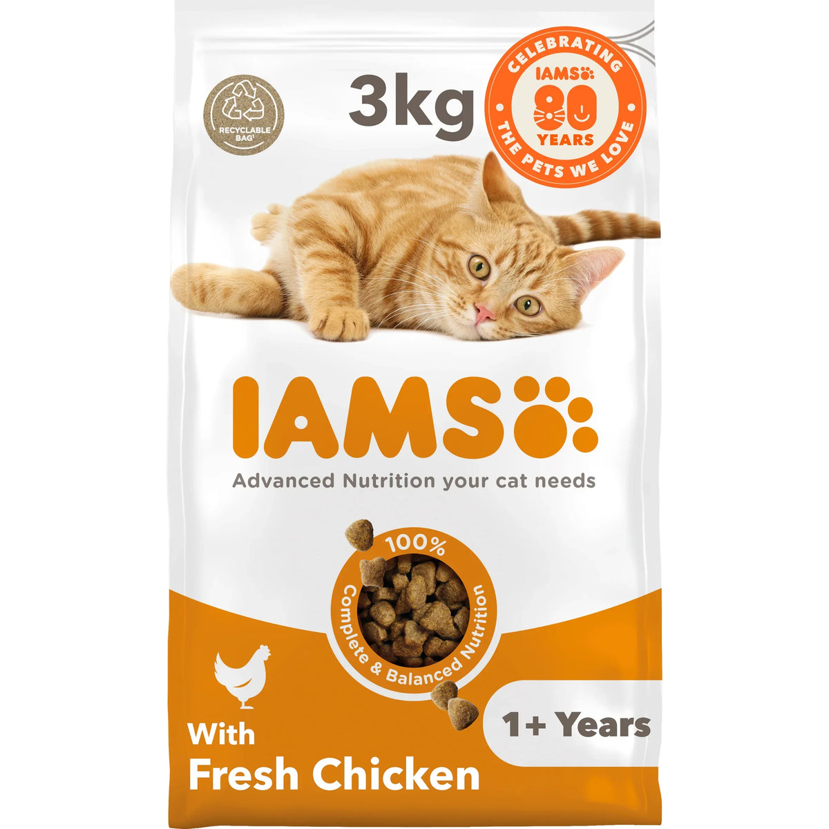Cat Food Adult Chicken 3kg by IAMS at The British Vault