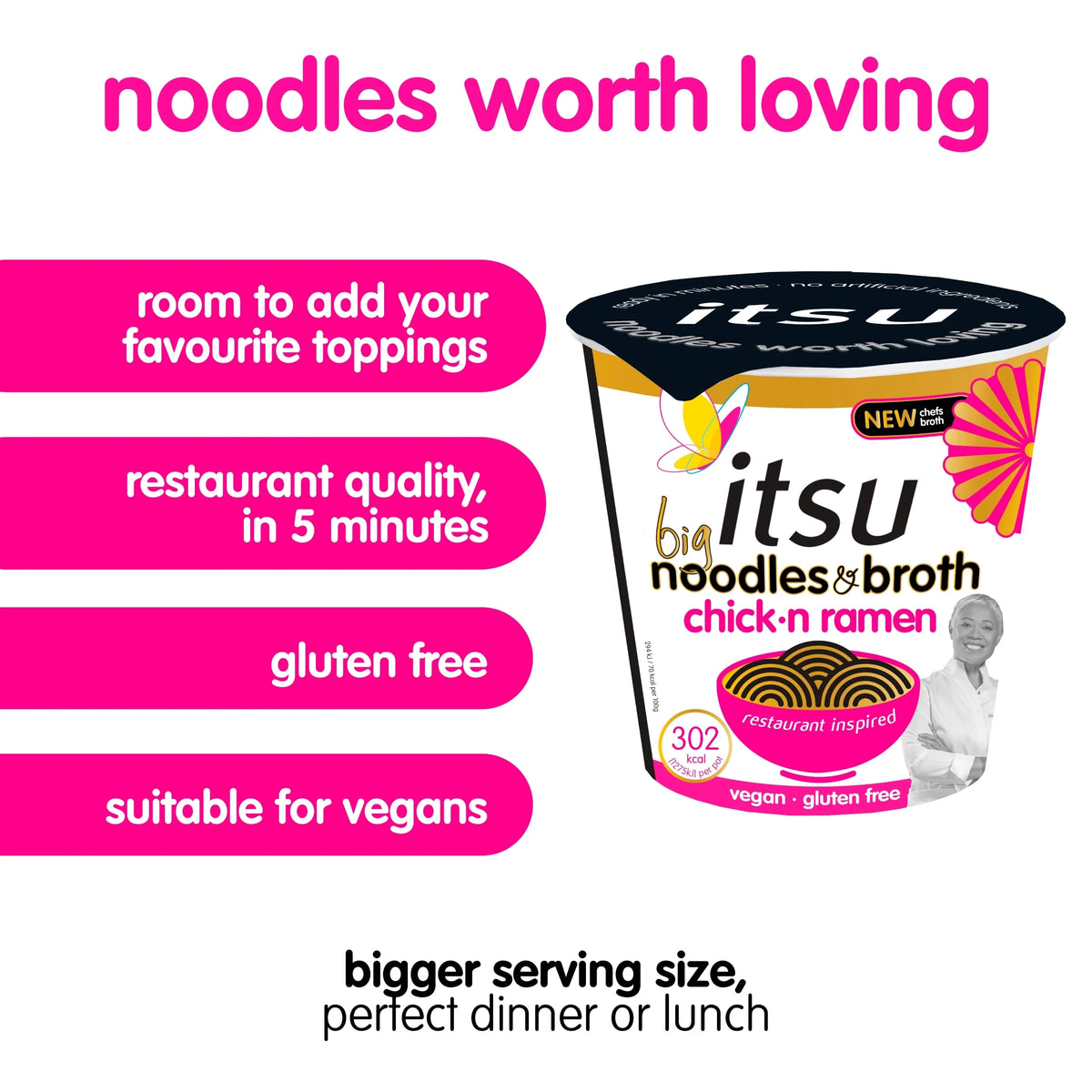 Big Chickn Ramen Noodles & Broth Pot 93g by itsu