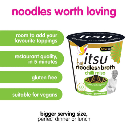 Big Chilli Miso Noodles & Broth Pot 98g by itsu