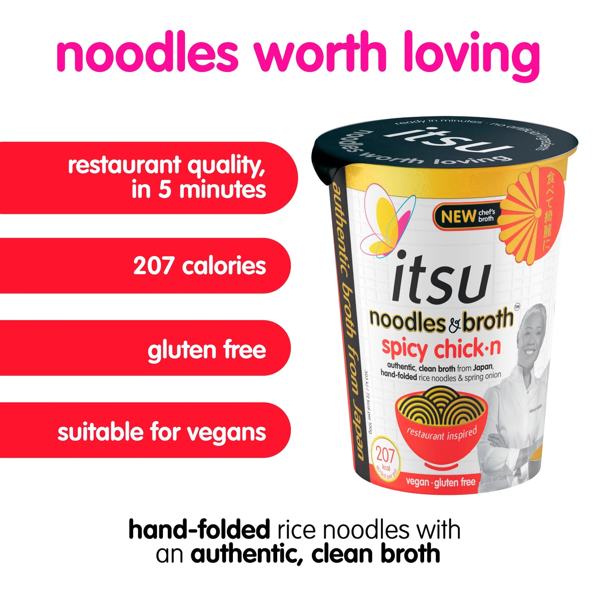 Spicy Chickn Instant Noodles & Broth Pot by itsu