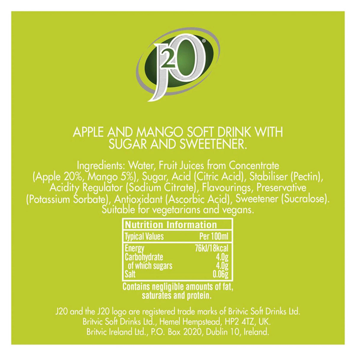 Apple & Mango 4x275ml by J2O