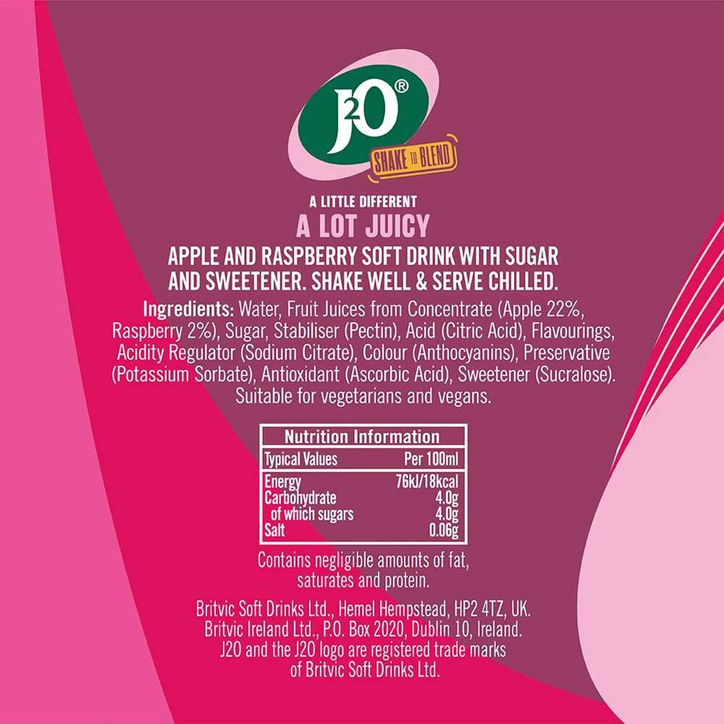 Apple & Raspberry 10x275ml by J2O