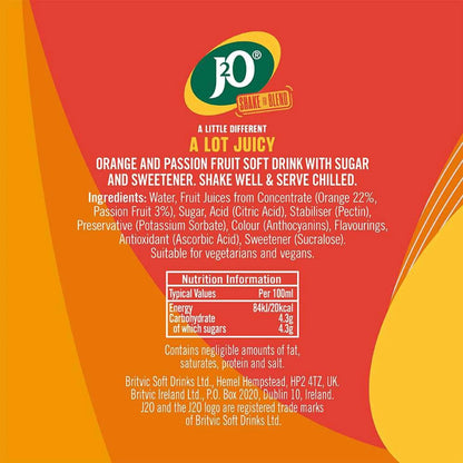Orange & Passion Fruit 10x275ml by J2O