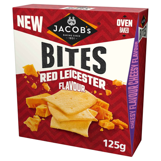 Bites Crackers - Red Leicester Flavour 125g by JACOB'S