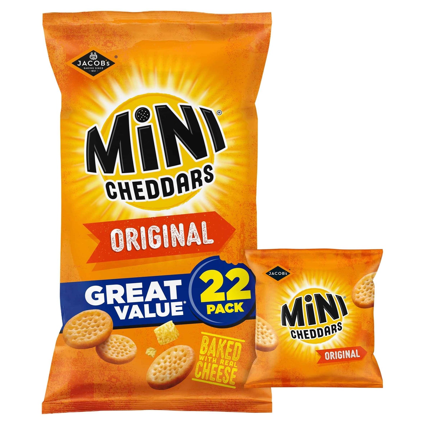 Mini Cheddars - Original 22 Pack 506g by JACOB'S