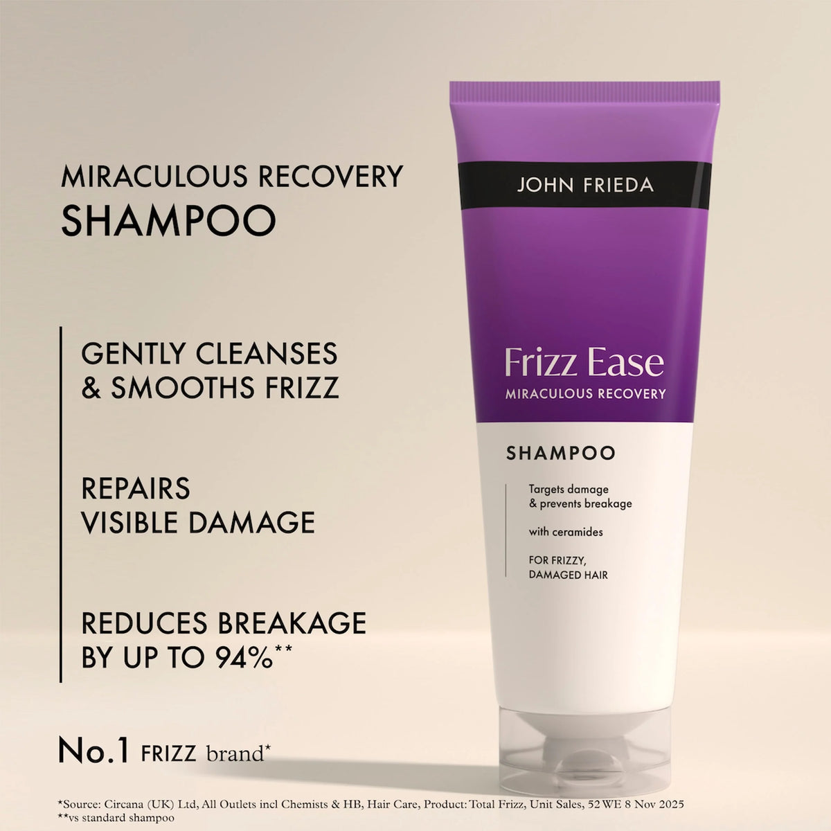 Frizz Ease Miraculous Recovery Shampoo 250ml by JOHN FRIEDA