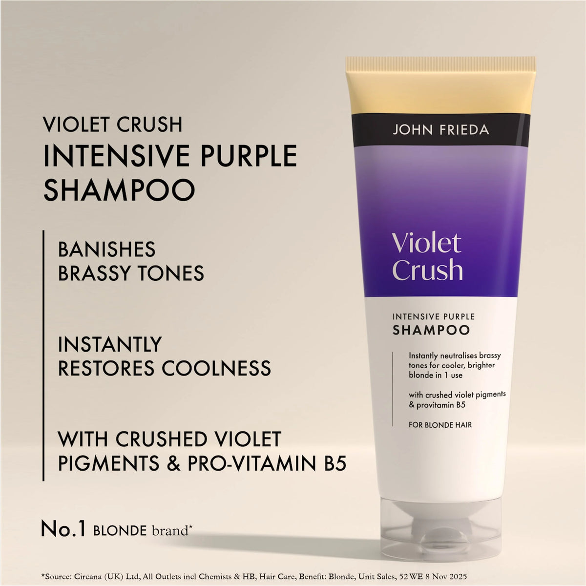 Violet Crush Intensive Purple Shampoo 250ml by JOHN FRIEDA