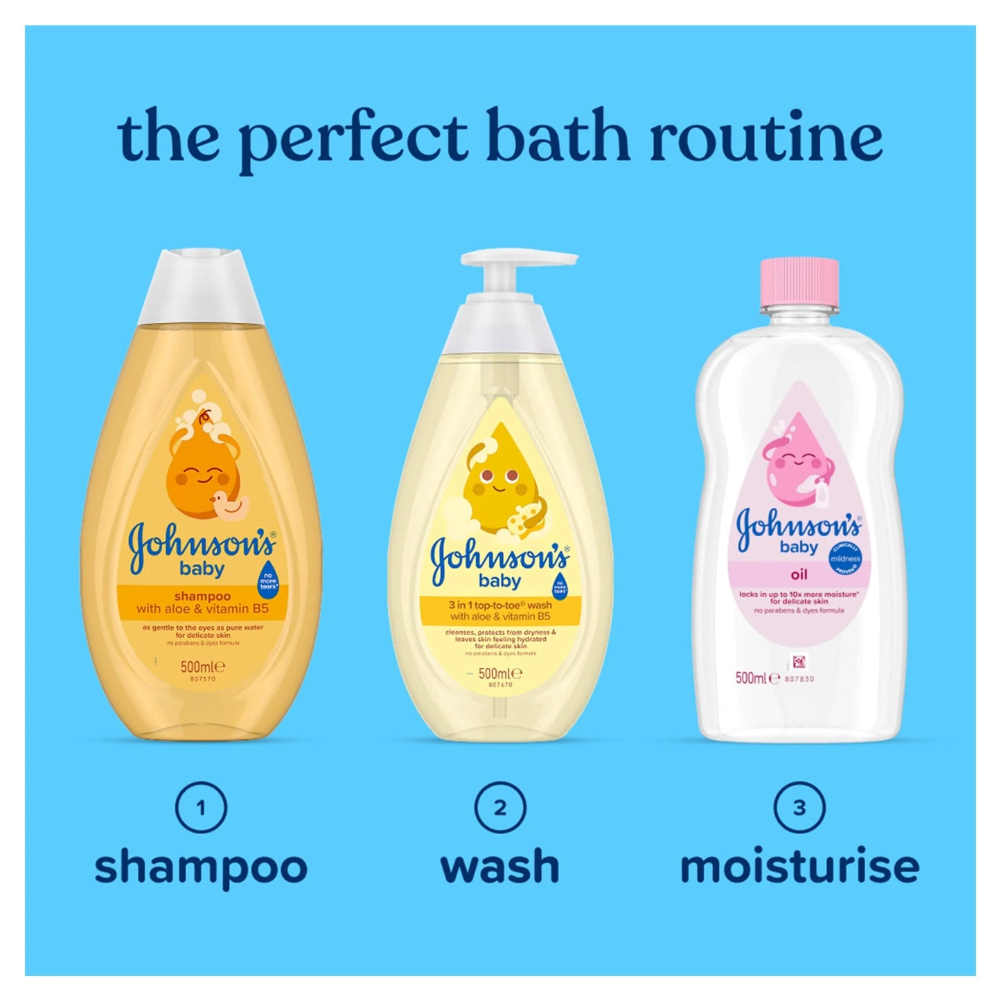 Johnson's Baby Oil 500 Ml Moisturising Baby Oil To Protect Delicate UK