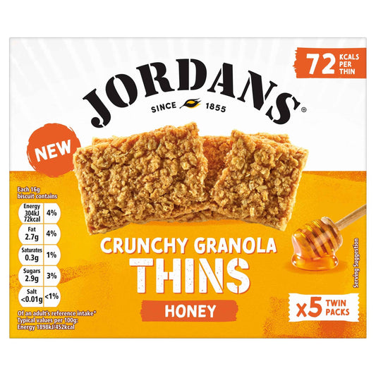 Crunchy Granola Thins Honey 5 X 32g by JORDANS