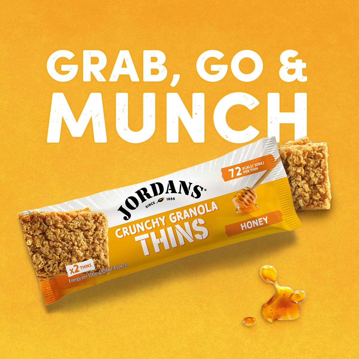 Crunchy Granola Thins Honey 5 X 32g by JORDANS