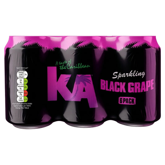 Ka Sparkling Black Grape Soft Drink 6x330ml by K.A.