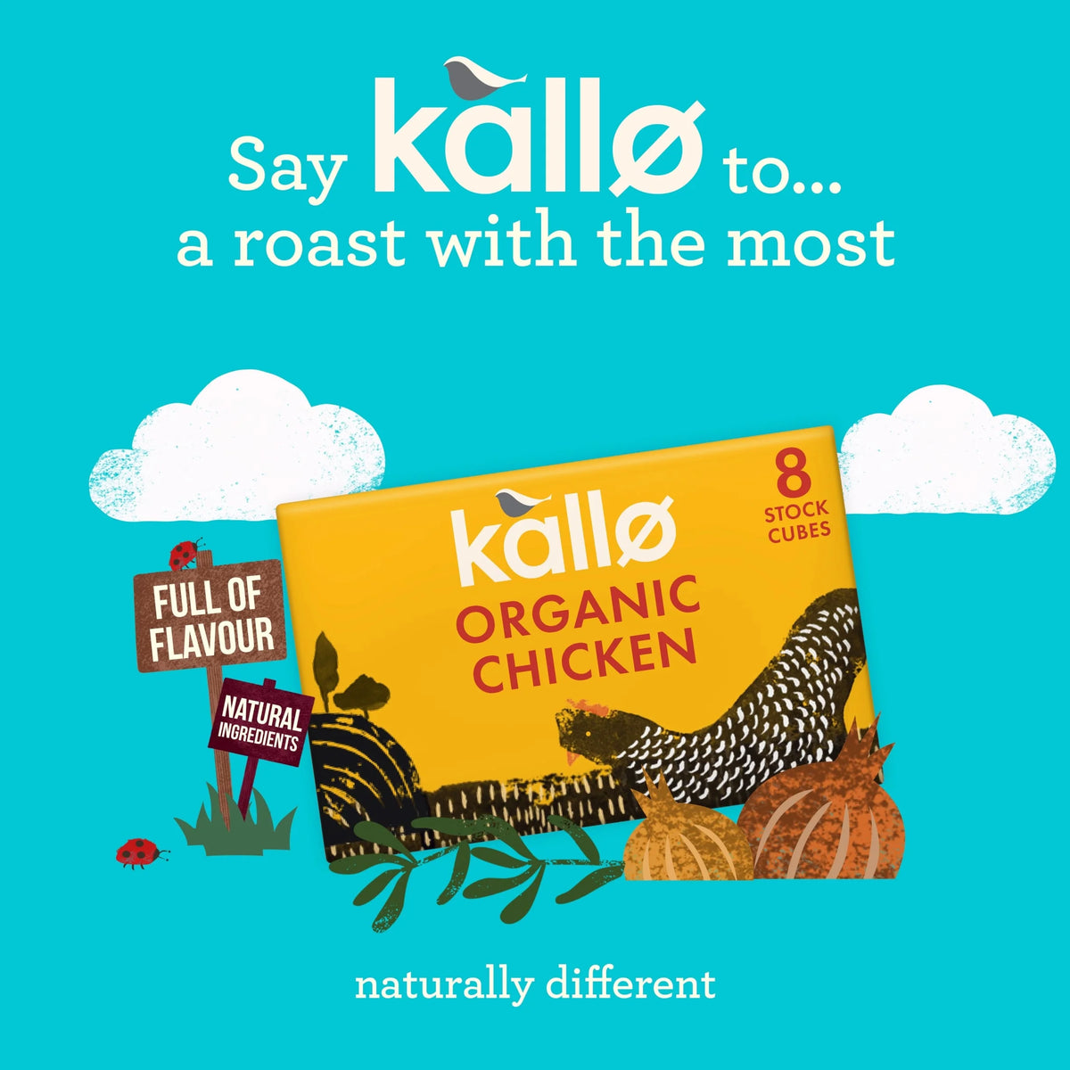 Organic Chicken Stock Cubes 8pk 88g by kallo