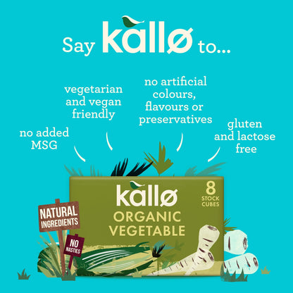 Organic Vegetable Stock Cubes 8 Pack 88g by kallo