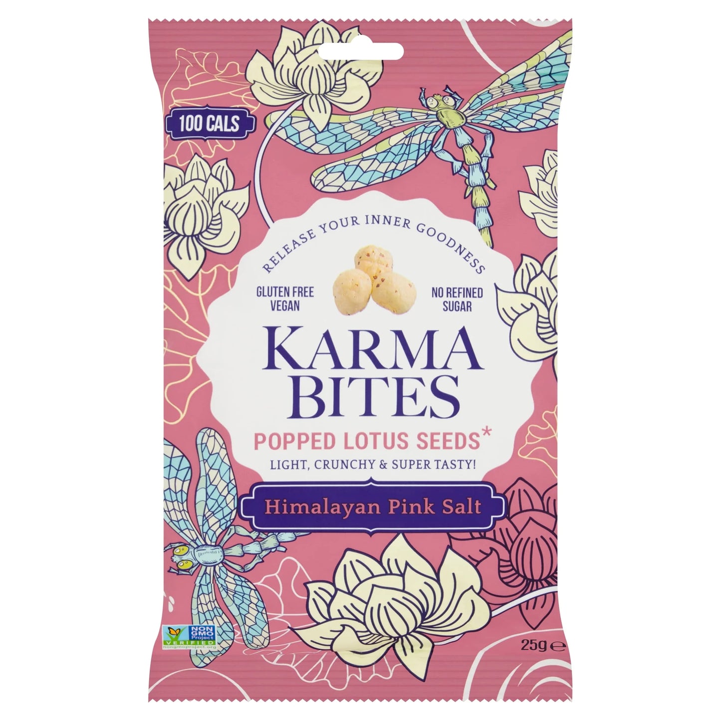 Popped Lotus Seeds - Himalayan Pink Salt 25g by KARMA BITES
