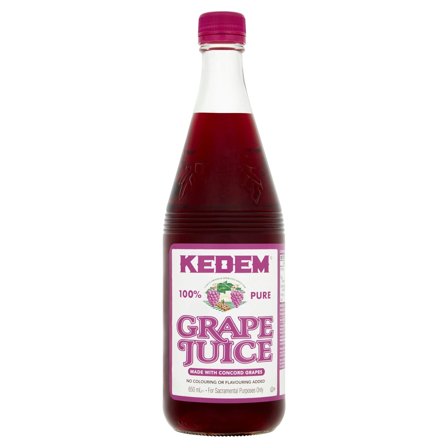 Pure Grape Juice - Concord 650ml by KEDEM