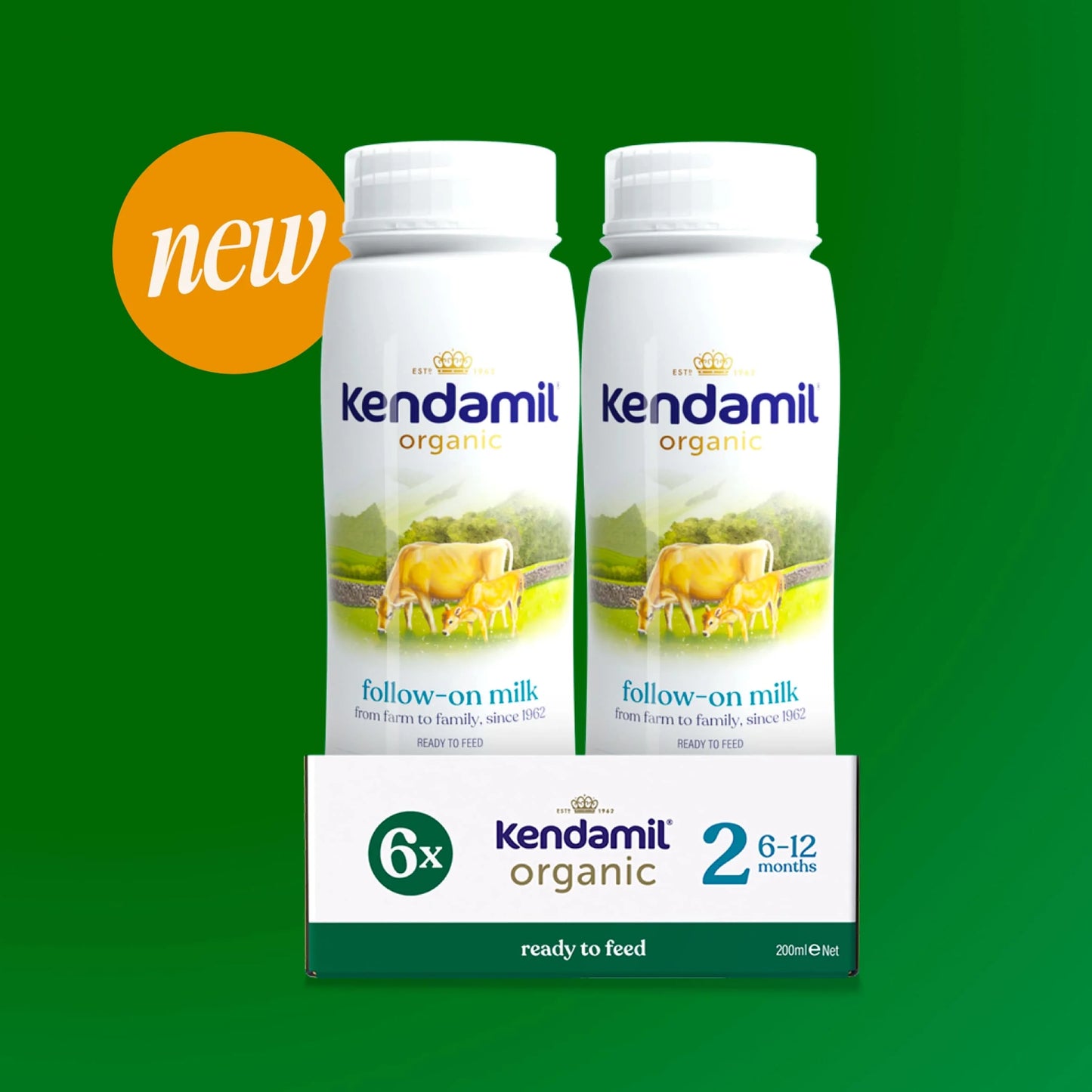 Organic Ready To Feed 6x200ml 6-12 by KENDAMIL