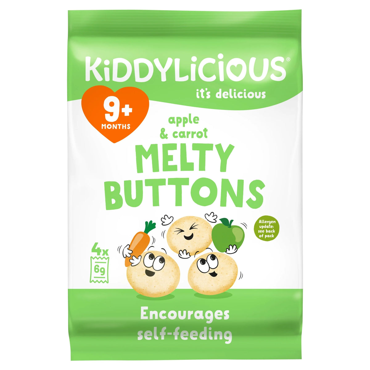 Apple & Carrot Melty Buttons 5x6g by KIDDYLICIOUS
