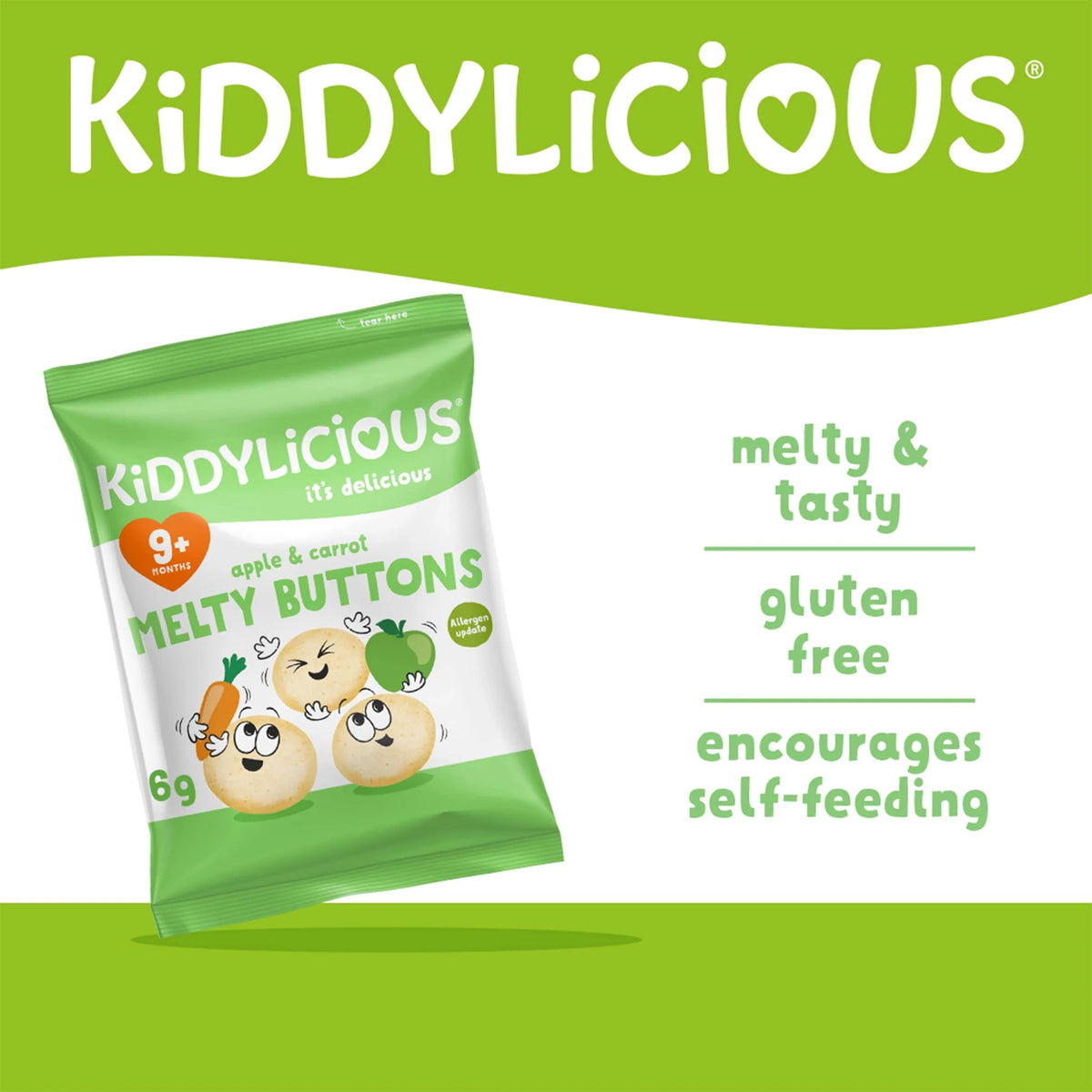 Apple & Carrot Melty Buttons 5x6g by KIDDYLICIOUS