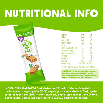 Apple & Carrot Oat Bars 5x21g by KIDDYLICIOUS