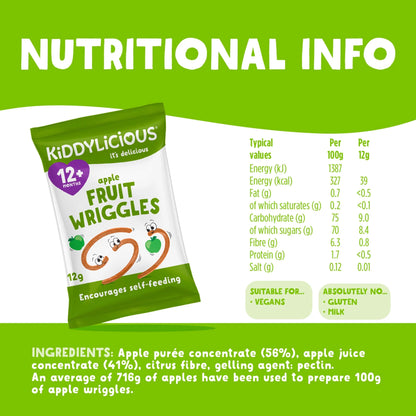 Apple Fruit Wriggles 12g by KIDDYLICIOUS