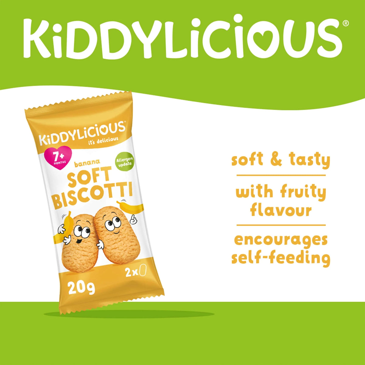 Banana Soft Biscotti 6x20g by KIDDYLICIOUS