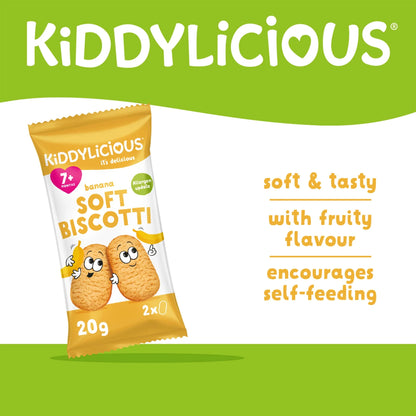 Banana Soft Biscotti 6x20g by KIDDYLICIOUS