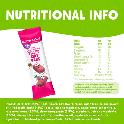 Berry & Beetroot Oat Bars 5x21g by KIDDYLICIOUS
