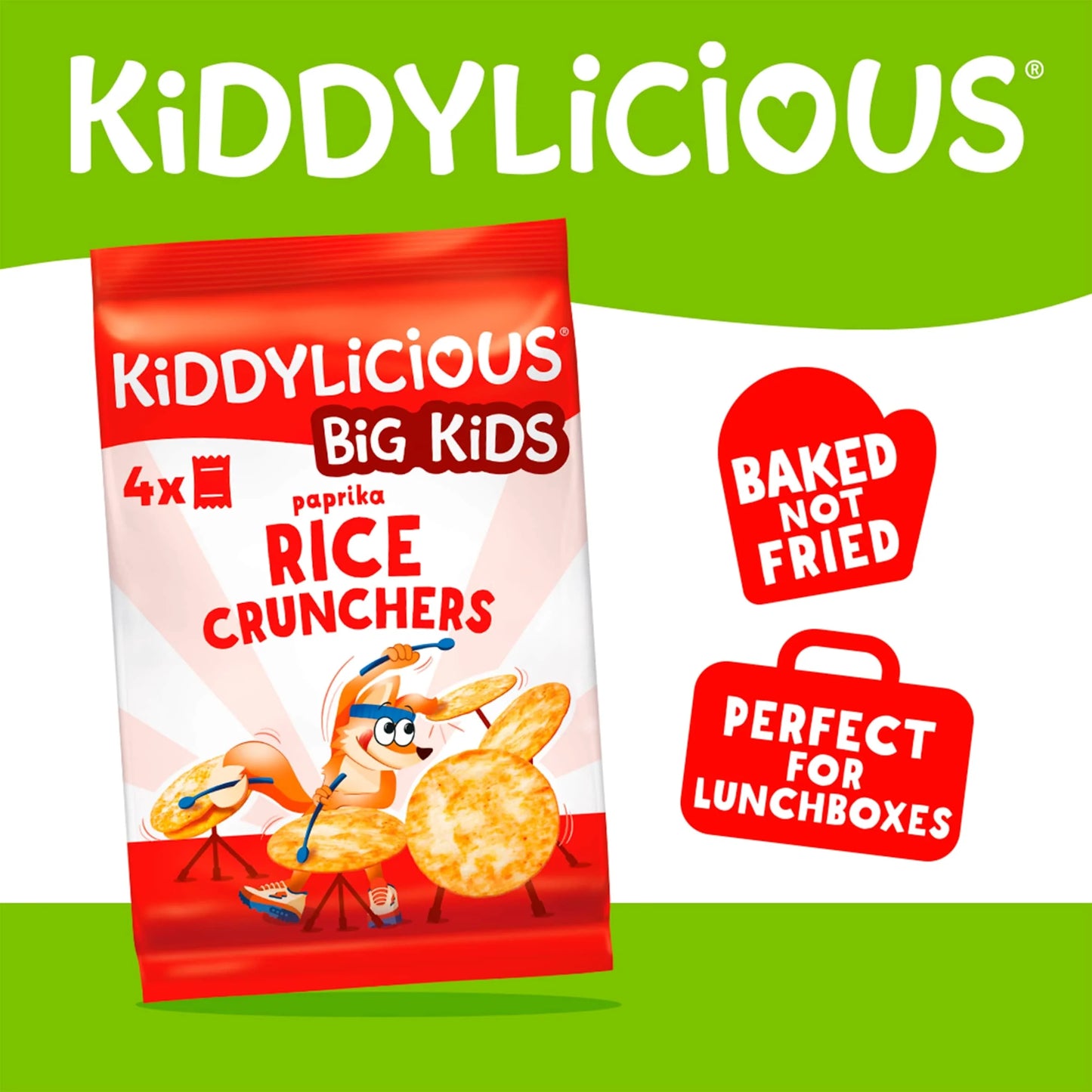 Big Kids Paprika Rice Crunchers 4x15g by KIDDYLICIOUS