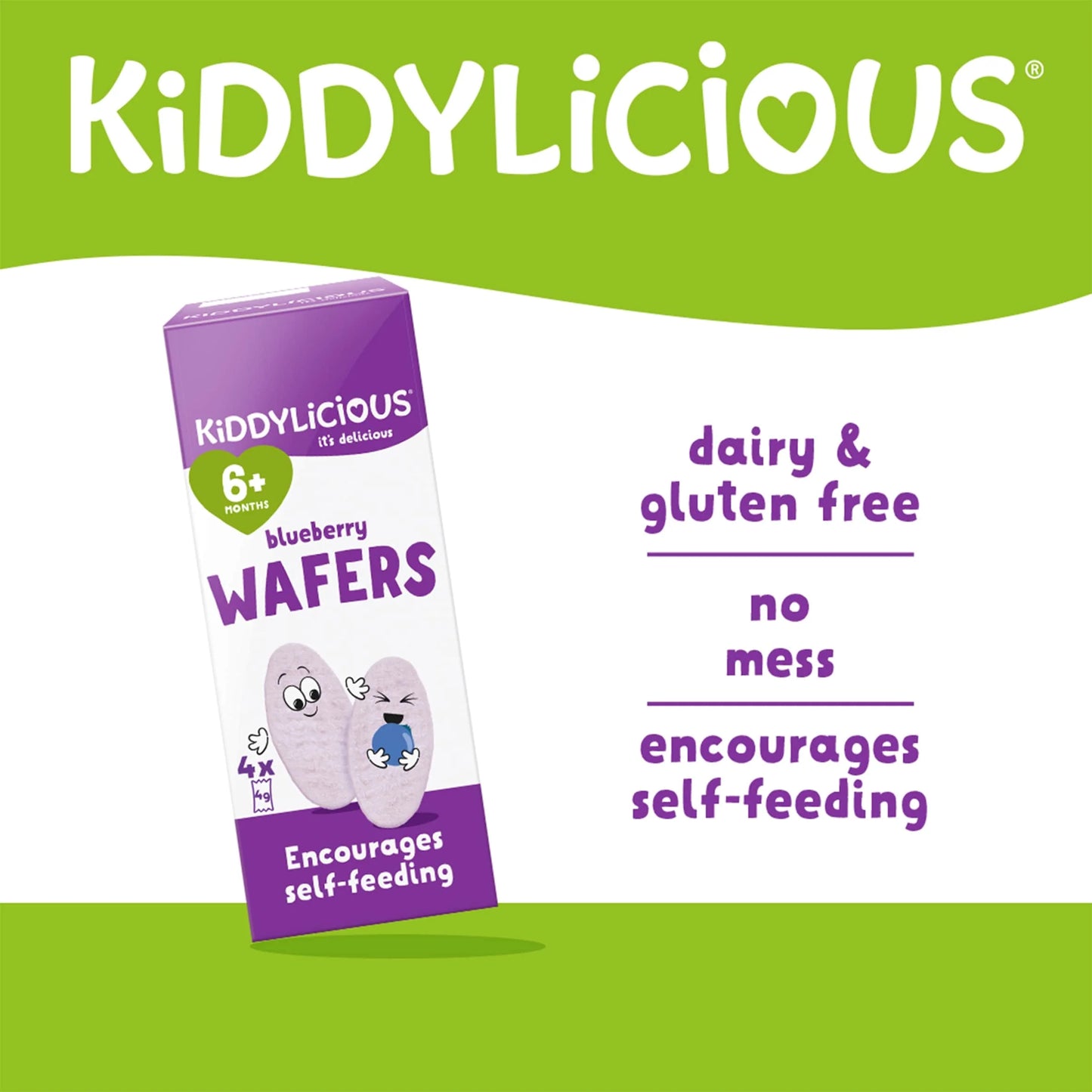 Blueberry Wafers 6mth 4pack 16g by KIDDYLICIOUS