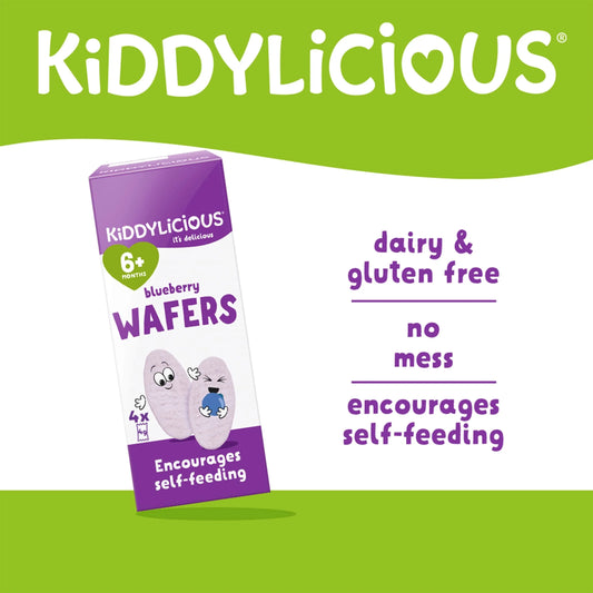Blueberry Wafers 6mth 4pack 16g by KIDDYLICIOUS
